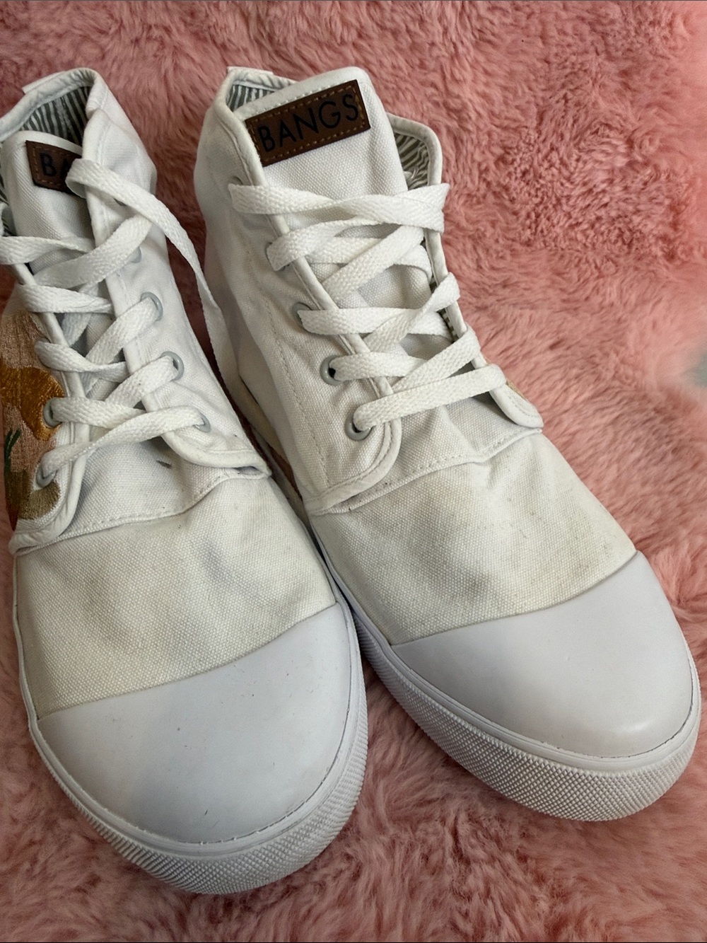 BANGS Men's White Canvas High-Top Sneakers